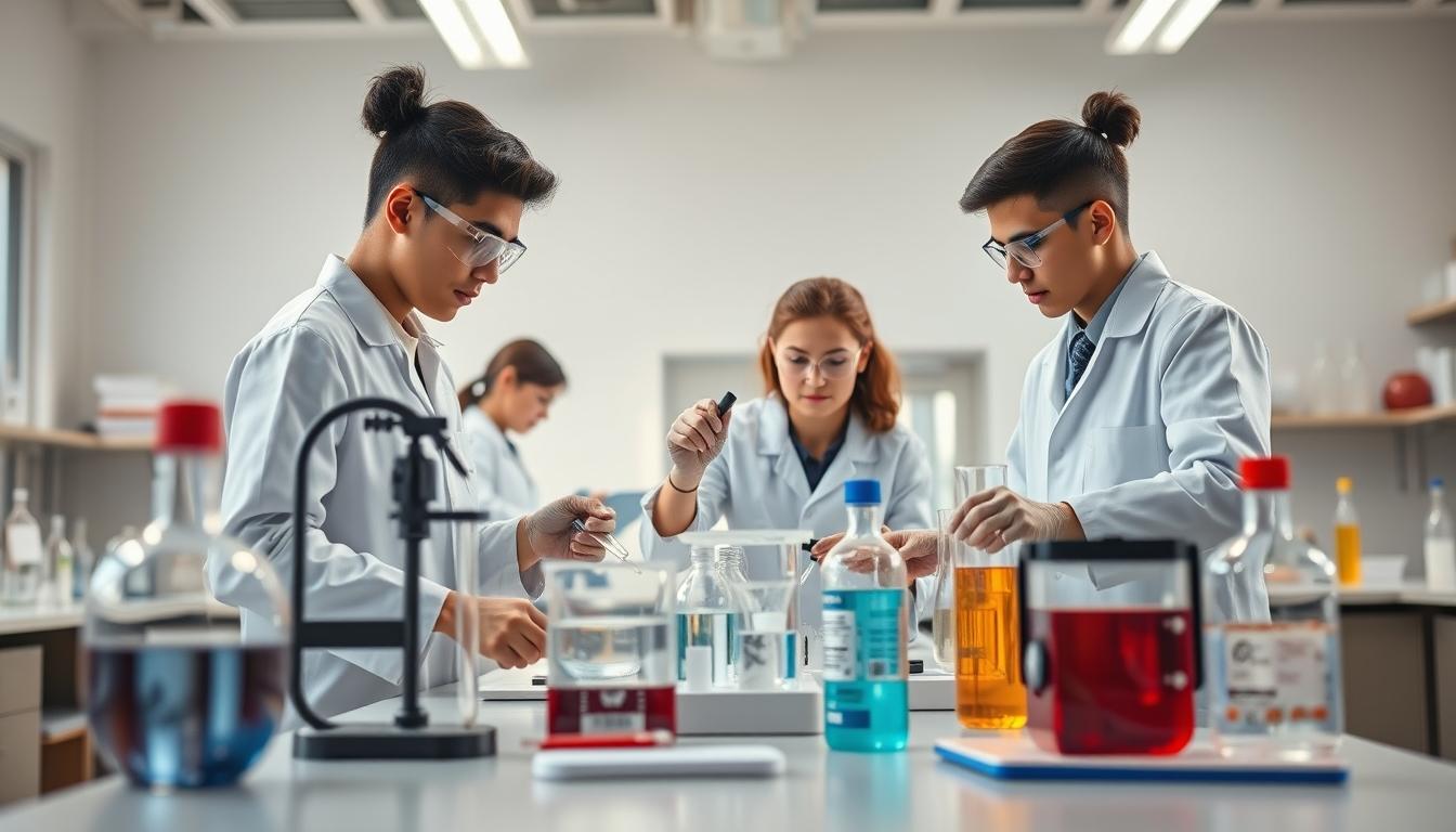 Student using a study guide to organize academic notes